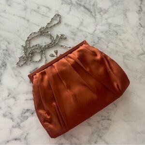 NEW Satin Rust Orange Clutch